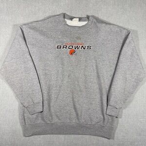 Vintage Lee Sport Cleveland Browns Sweatshirt 90s NFL Crewneck Gray Embroidered